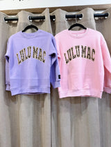 Youth Lavender Leopard Lulu Mac Sweatshirt