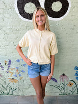 Yellow Short Sleeved Cardigan