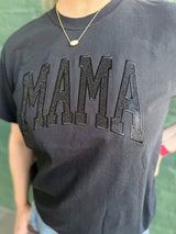 Mama Embroidered Glitter Applique Tee