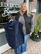 Curvy Snap Front Bow Detail Vest