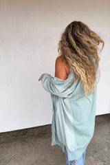 Sweatshirt Duster Length Cardigan