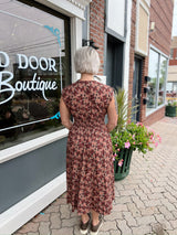Dusty Rose Smocked Waist Zip Front Dress