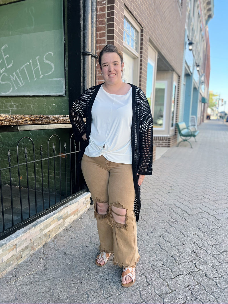 Curvy Jonas's Mocha Cropped Jeans