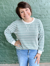 Raised Rib Striped Pullover