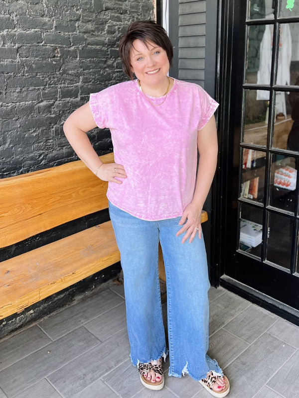 Natalie High Rise Crop Jeans with Wide Step Hem
