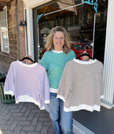 Striped Banded Trim Top