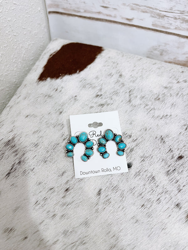 Turquoise Open Circle Studs