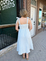 Blue Striped Tied Maxi Dress