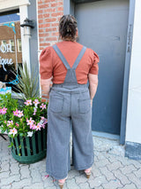Curvy  Black Lightweight Denim Jumpsuit
