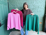 Curvy Ribbed Balloon Sleeve Pullover