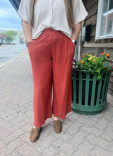 Clay Linen Raw Hem Pants
