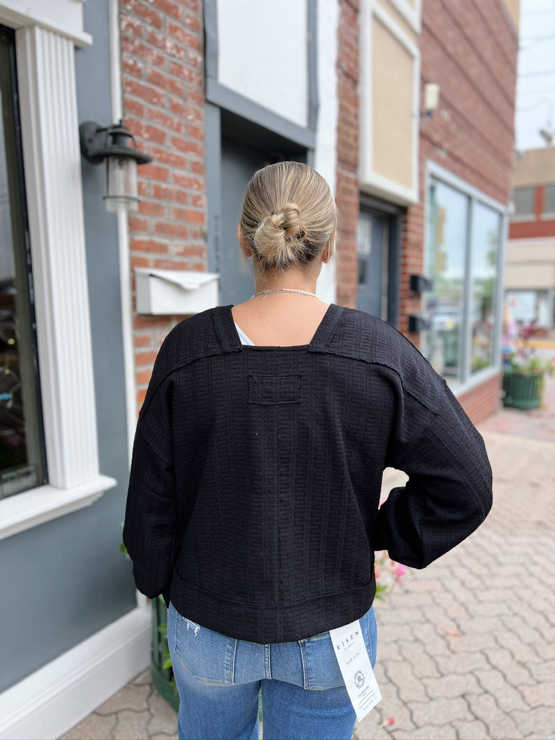 Solid Drop Shoulder Top