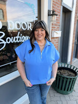 Curvy Scuba Half Zip Sleeveless Pullover