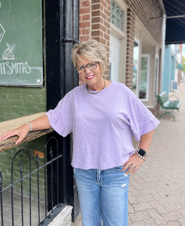 Half Dolman Sleeve Cropped Top