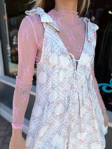 Ditsy Floral Romper with Bows on Shoulders
