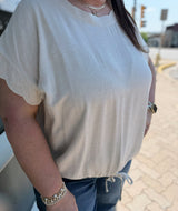 Curvy Drawstring Linen Top