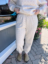 Ditzy Floral Sweatpant With Pink Bows