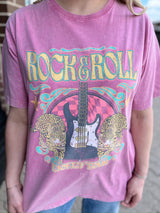Pink Rock N Roll Vintage Graphic Tee