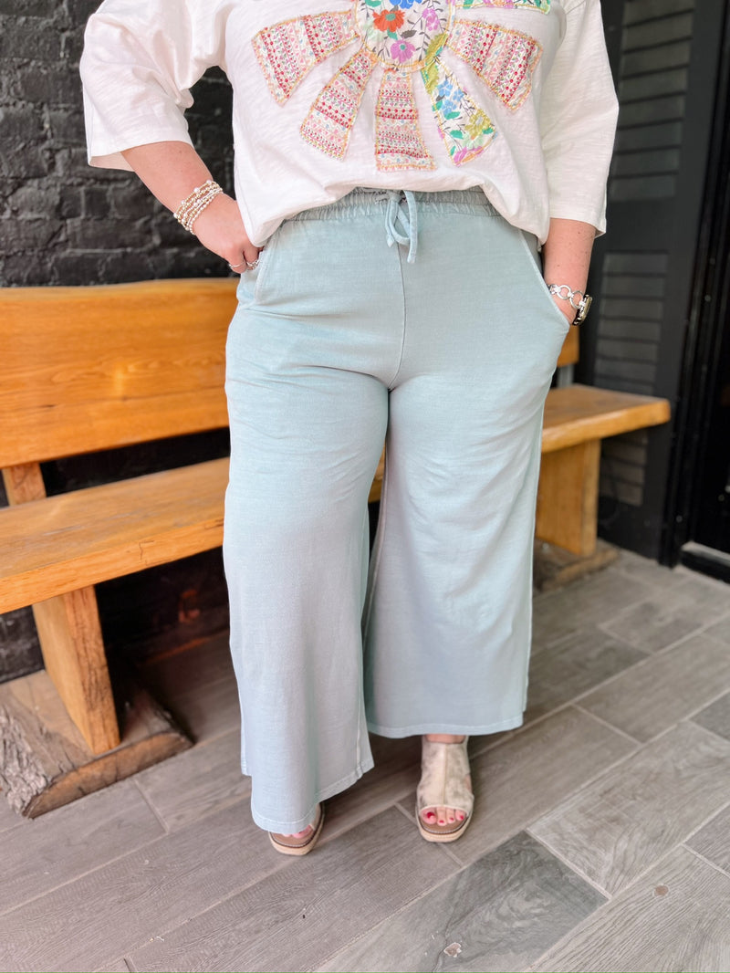 Pigment Dye and Enzyme Washed Terry Cloth Pants