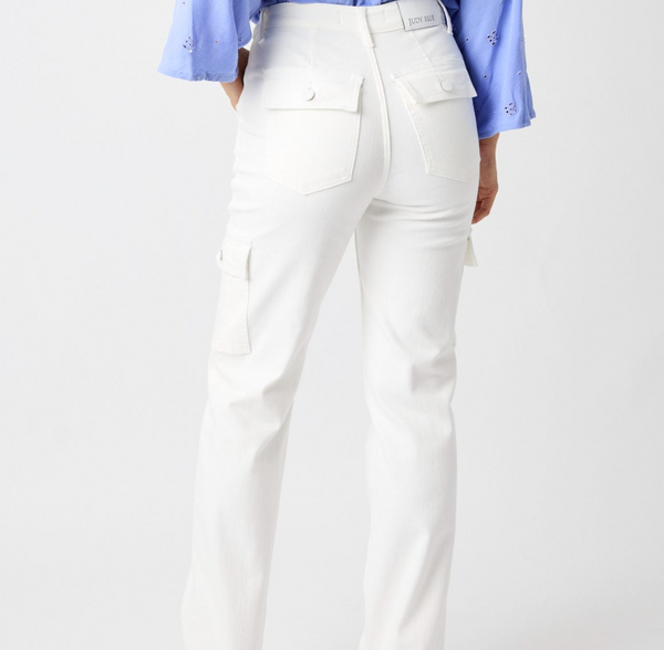 Court's High Rise White Cargo Jeans