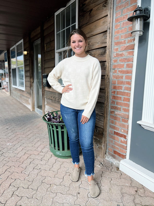 Cream Round Neck Sweater