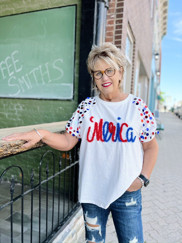 Patriotic Merica Short Sleeve Top