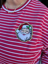 Red And White Stripe Santa Crewneck