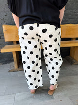 Curvy Polka Dot Barrel Pants With Bow Pockets