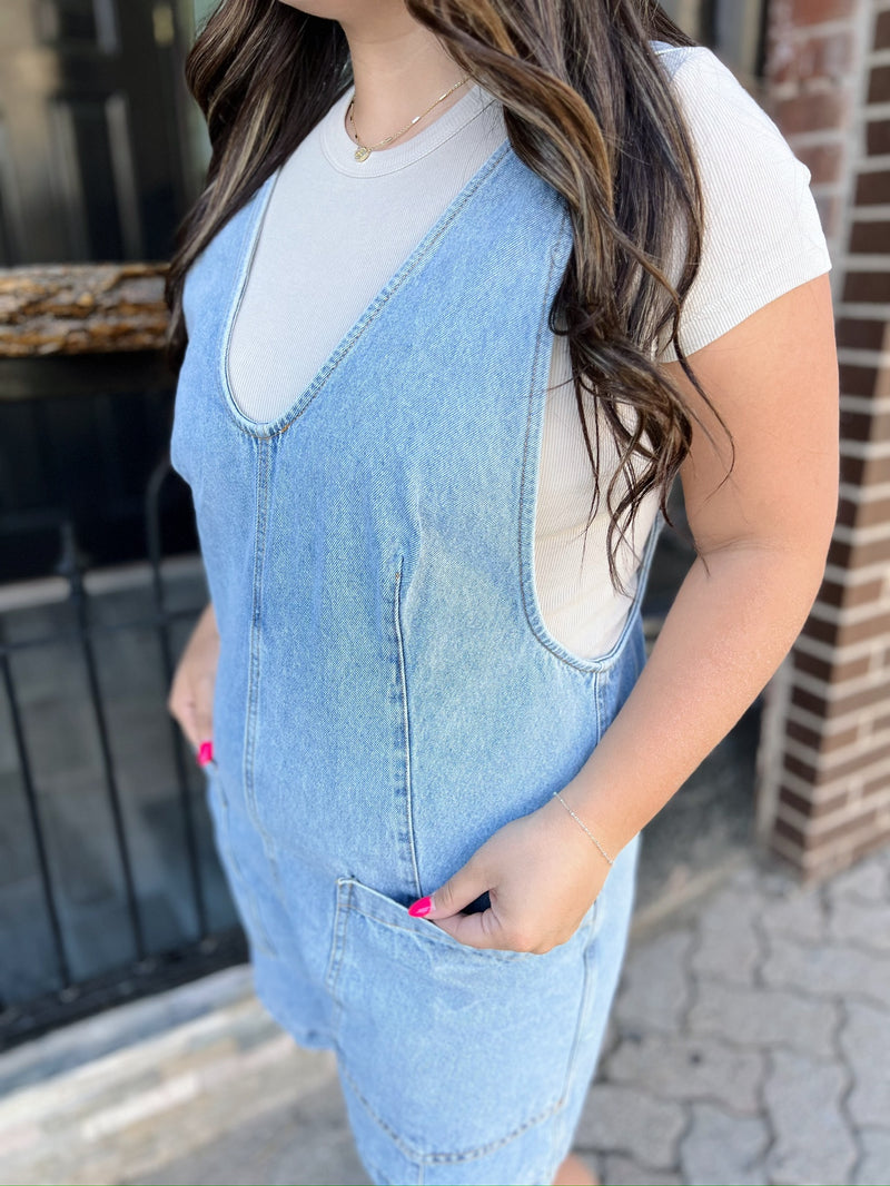Denim Vintage Wash Overalls