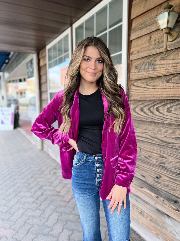 Pink Velvet Blazer