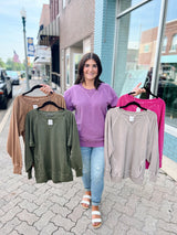 Ribbed Detail Sweatshirt With Pockets