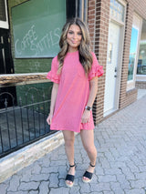 Basic Ruffle Sleeve Tee Dress