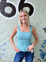Lace Textured Square Top Tank