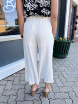 Oatmeal Linen Wide Leg Pants