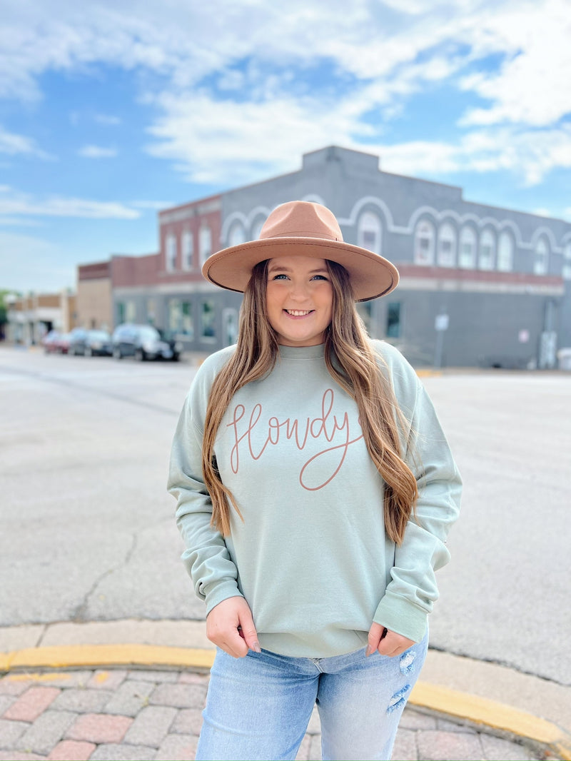 Sage Howdy Crewneck