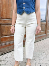Cream Soft Washed Slant Pocket Pants