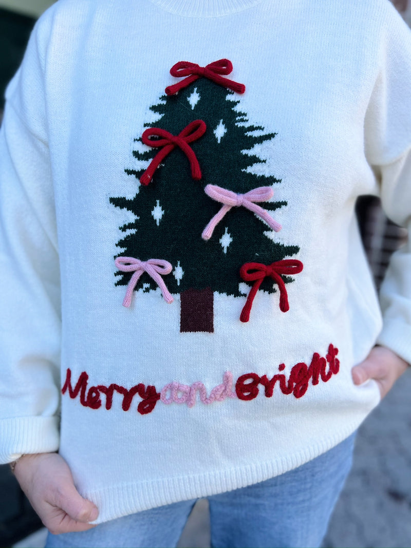 3D Bow Christmas Sweater