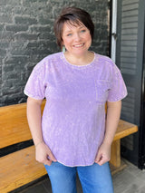 Acid Washed Relaxed Fit Top