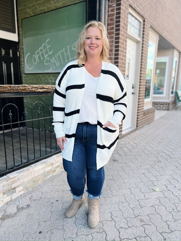 Curvy Knit Striped Sweater