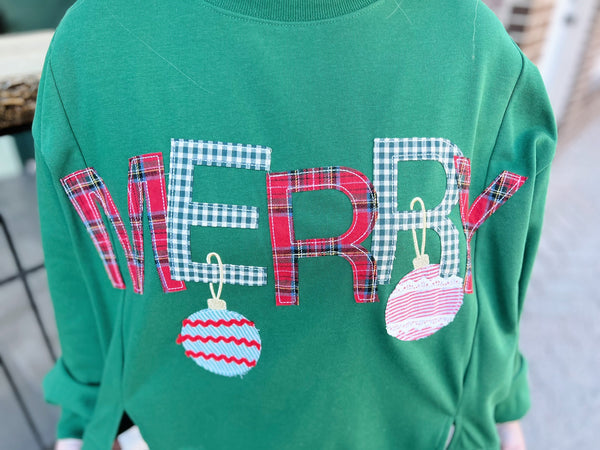 Hunter Green Merry Ornament Oversized Top