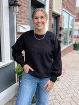 Solid Drop Shoulder Top