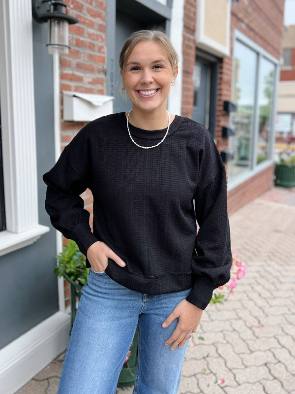 Solid Drop Shoulder Top