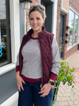 Polar Collar Zip Front Quilted Vest