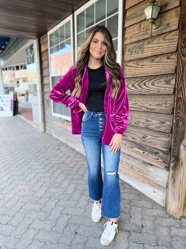 Pink Velvet Blazer
