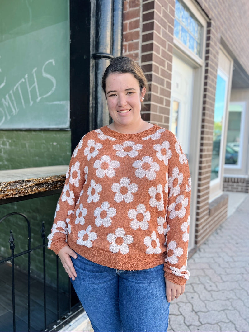Curvy Camel Daisy Sweater