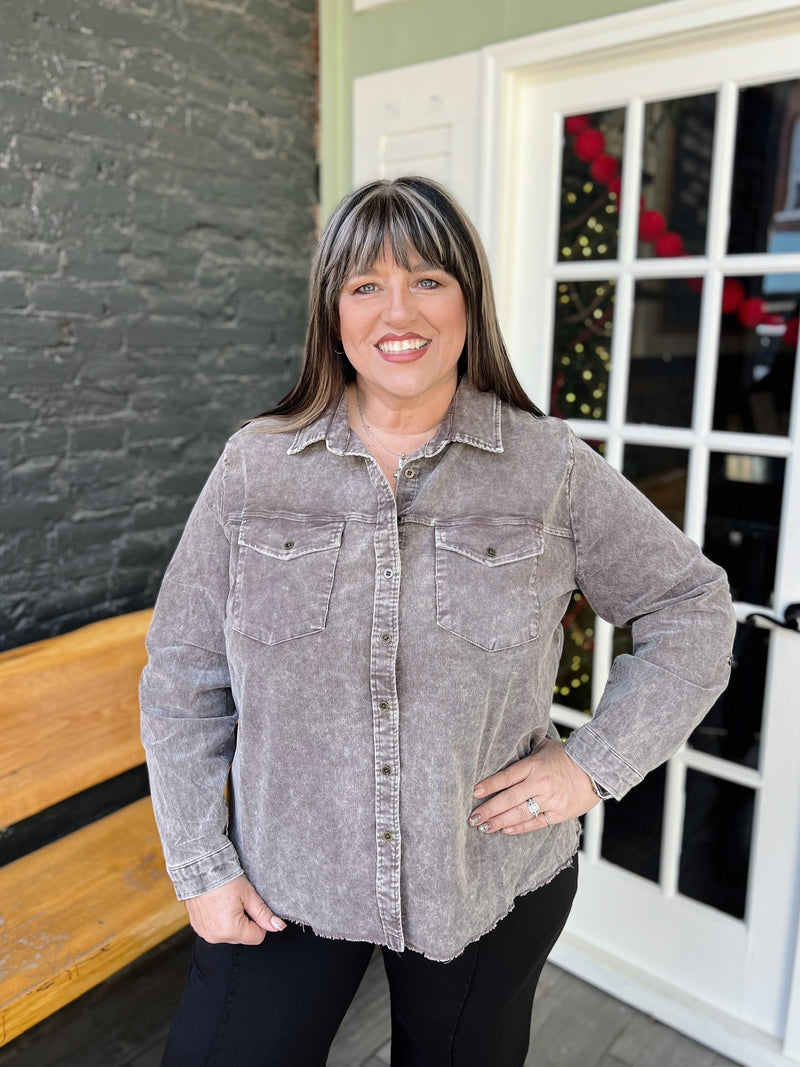 Corduroy Front Pocket Shacket