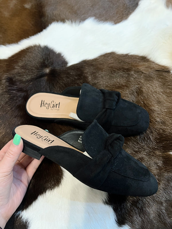 Madi's Black Suede Mules