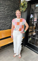 High Waisted Cropped Jeans with Side Bows