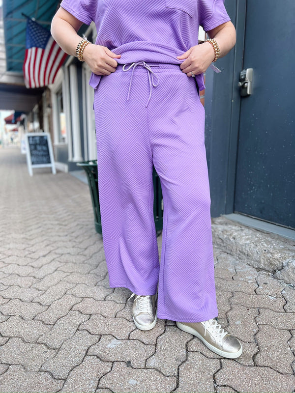 Lavender Abstract Textured Lounge Pants