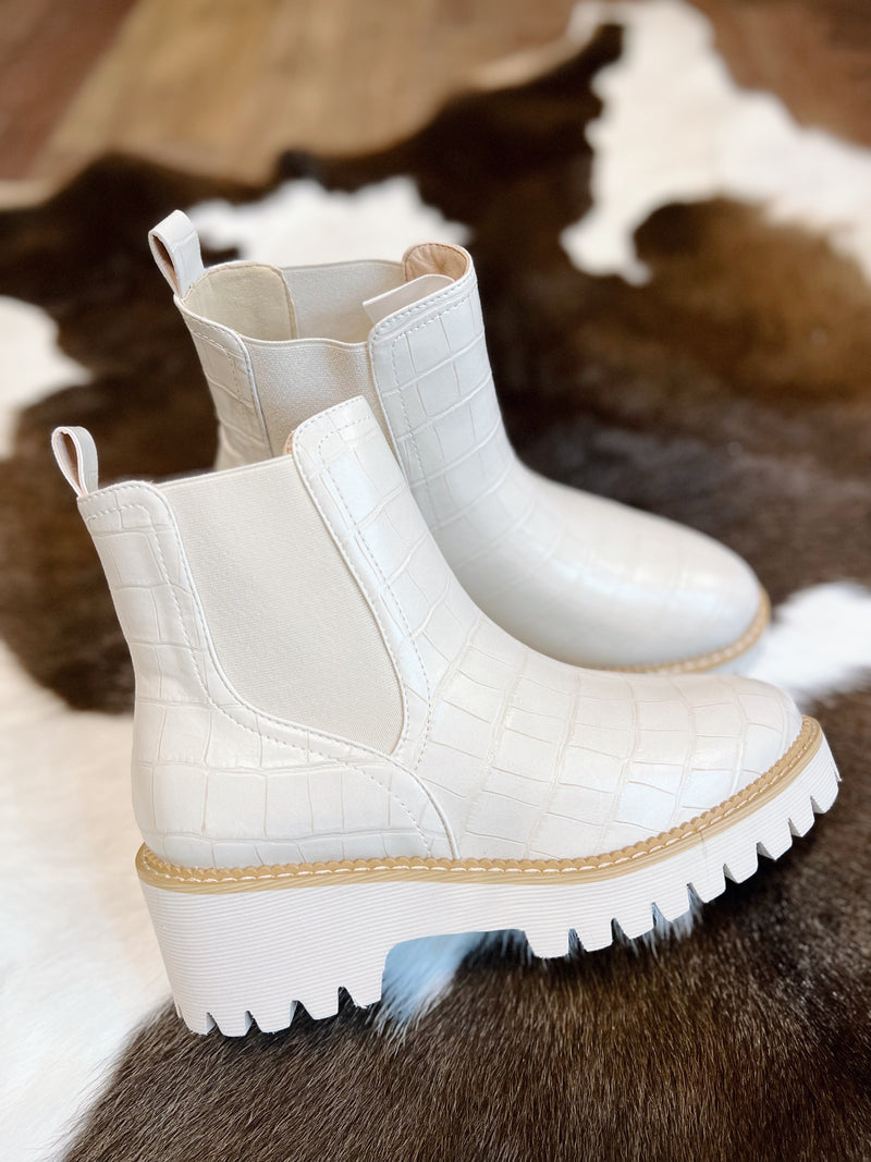 Jeni's Cream Reptile Boots